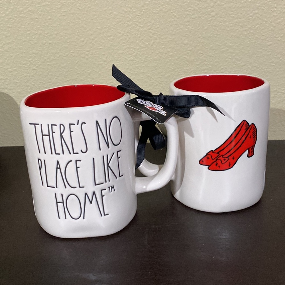 New Rae Dunn There’s No Place Like Home Wizard Of Oz Ruby Slippers mug